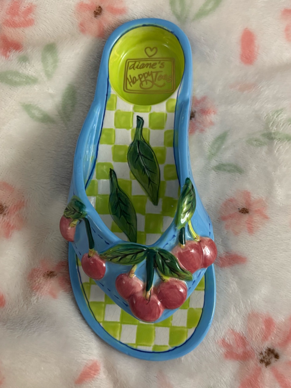 Diane’s Happy Toes Cherry Cobbler Ceramic Tea Light Candle Holder